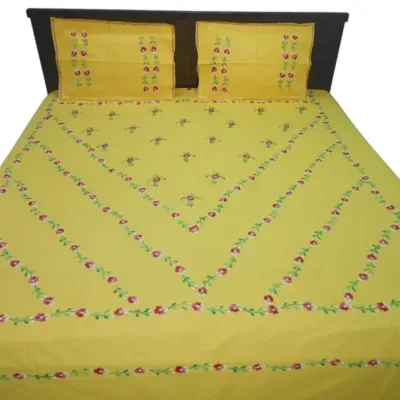 Hand Embroidered Double Bedsheet